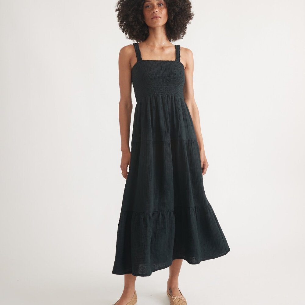 Marine Layer - Selene Smocked Tiered Maxi Dress – Size Small